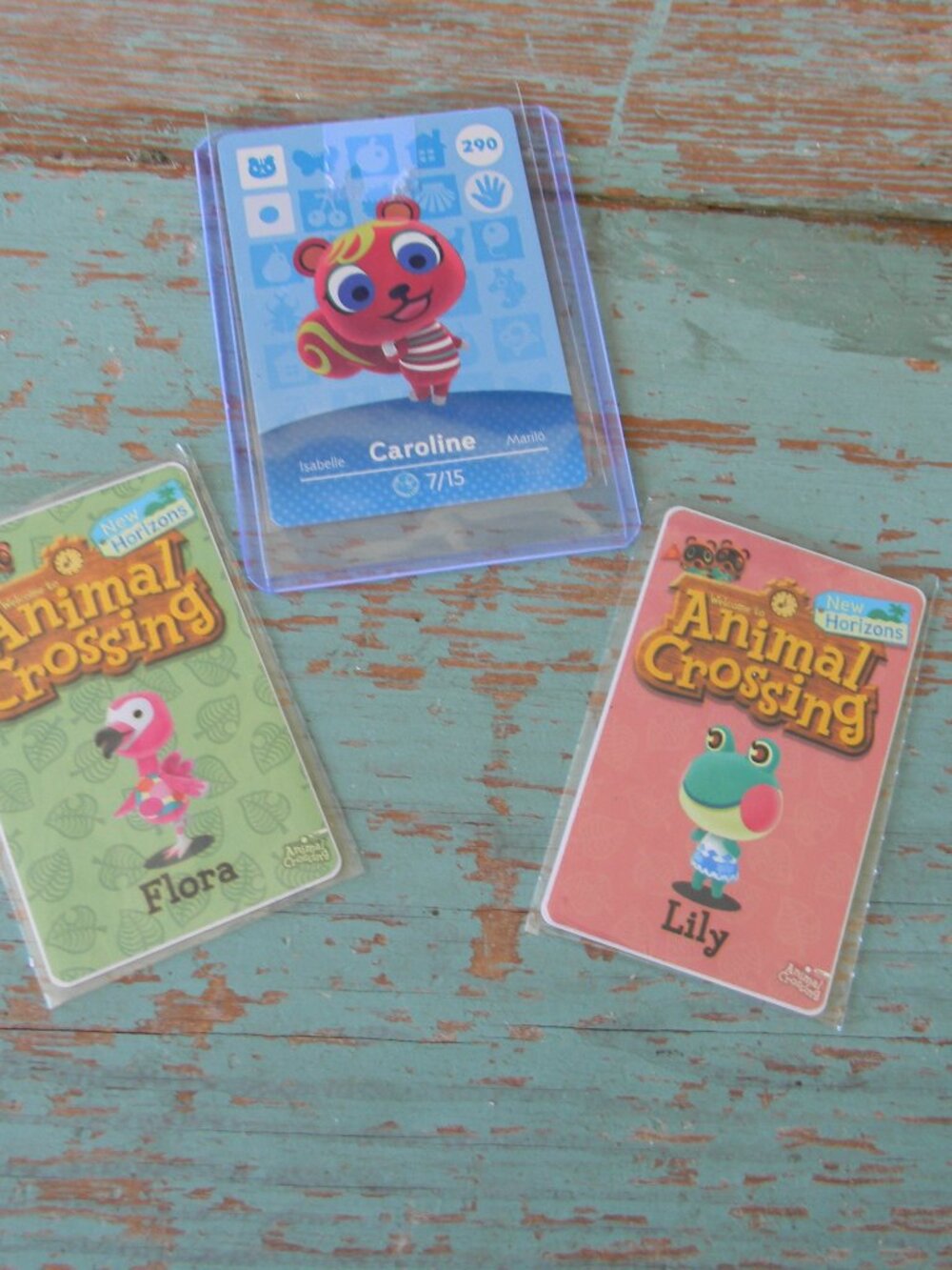 ANIMAL CROSSING AMIIBO CAROLINE CARD #290 & 2 HANDMADE CARDS